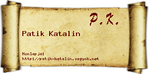 Patik Katalin névjegykártya